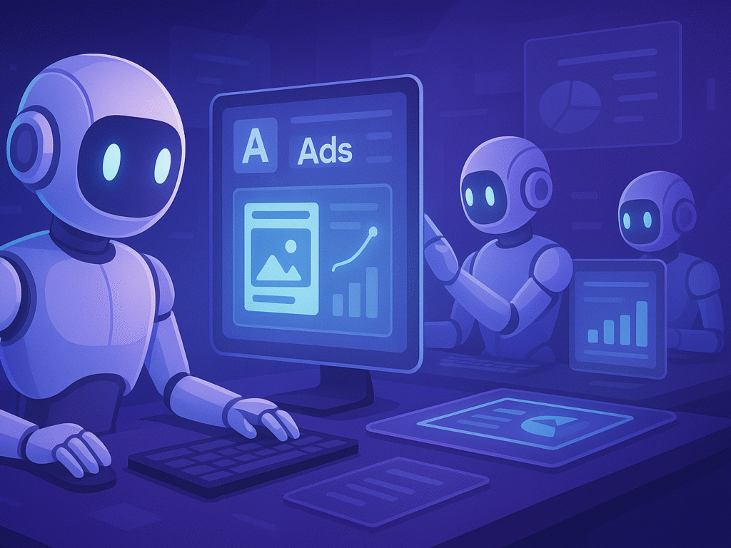 AI bots optimizing Facebook ads for businesses.