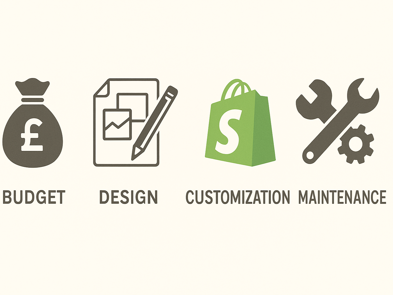 infographic showing key factors that affect Shopify store development costs.