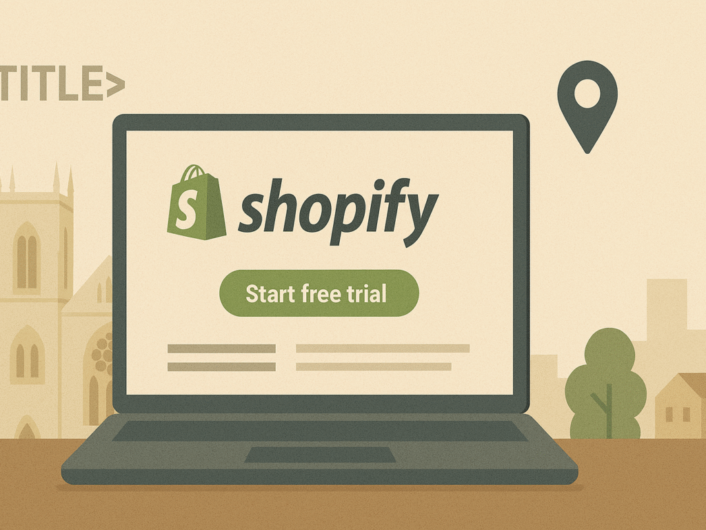 Homepage of a Shopify store on a laptop screen.