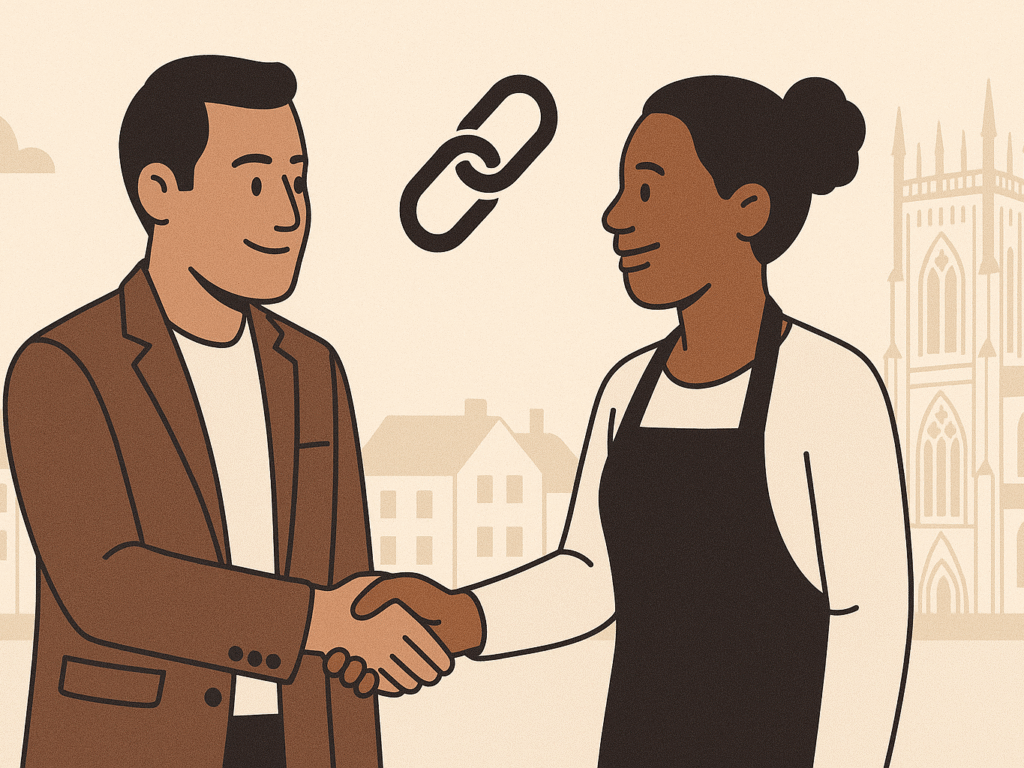 York business owners building backlinks for Shopify SEO.