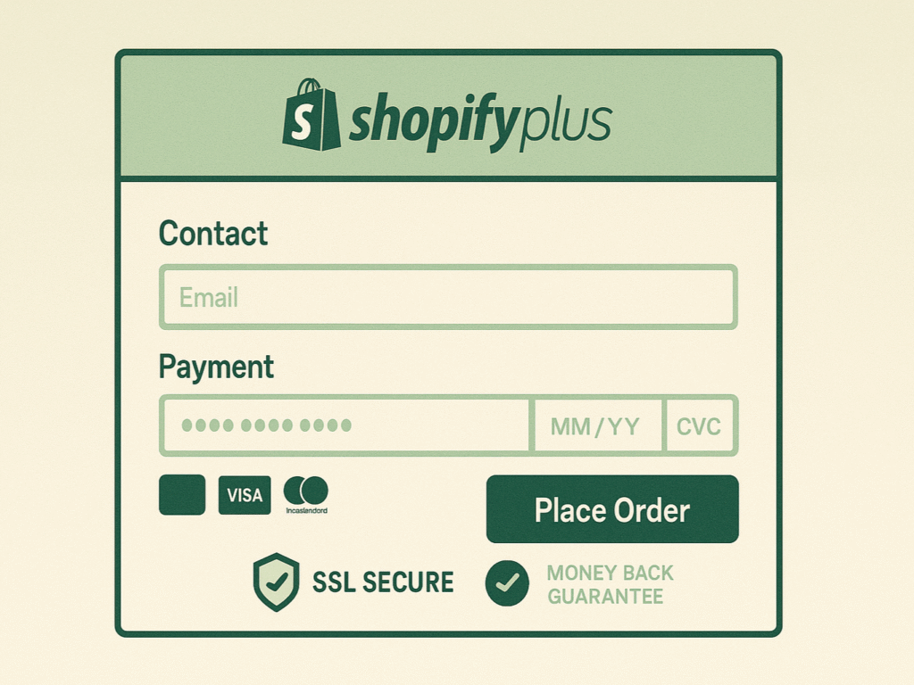 Streamlined Shopify Plus checkout page.