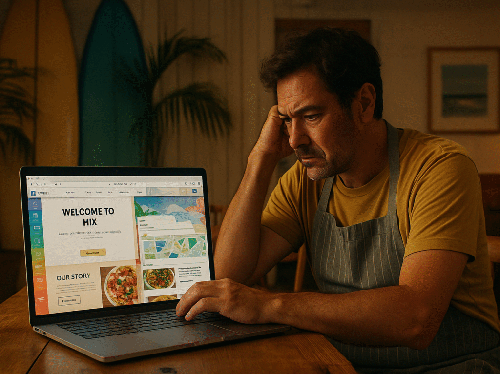 San Diego restaurant owner struggling to build his Wix website on his own.